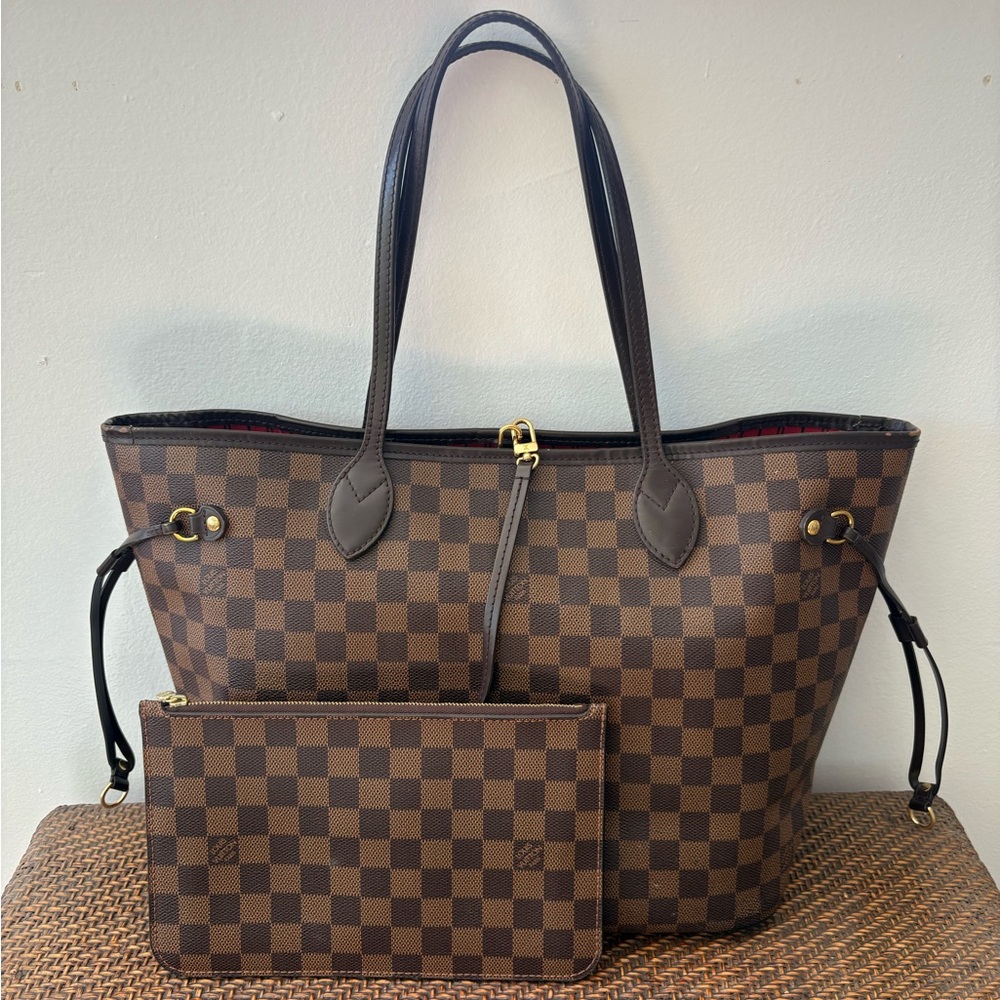 Louis Vuitton Neverfull MM Damier Brown Tote Bag